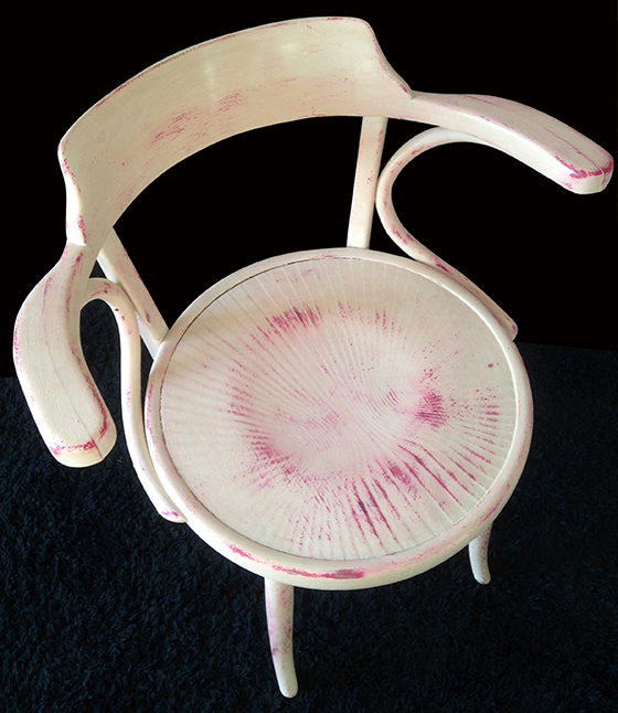 Bentwood Café chair – Distressed in Old Ochre and Emperor’s Silk