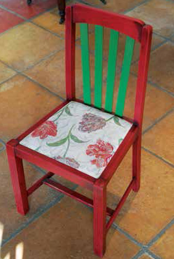 Victorian chair painted Art Deco style.
